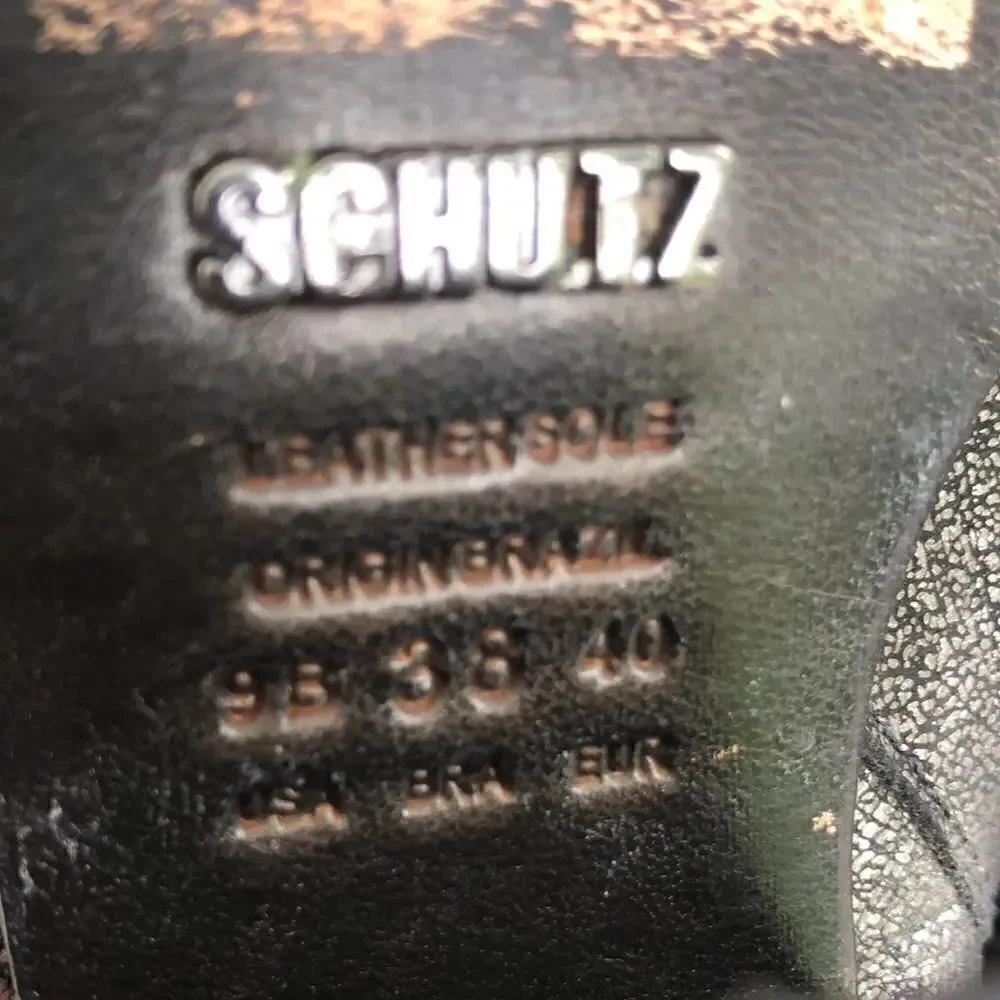 Schutz Crackle  finish  silver boots